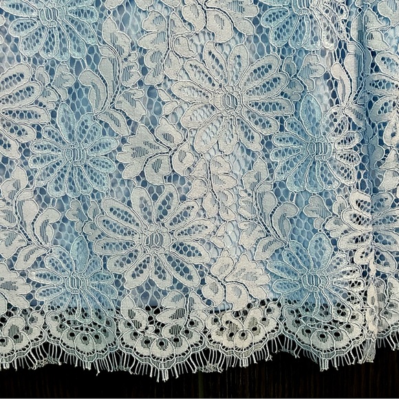 Nanette Lepore Lace Overlay Blouse - NWT Blue XS - Picture 7 of 12